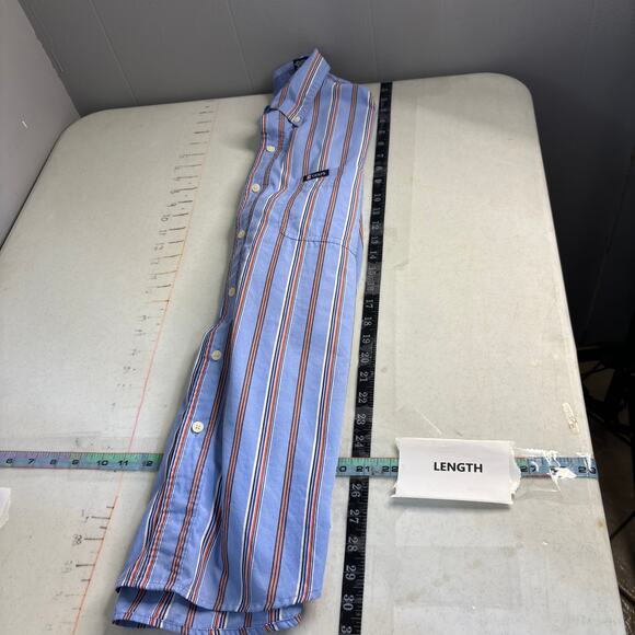 Chaps Mens Size M Blue Striped Button Down Shirt Long Sleeve American Classic - Picture 5 of 13